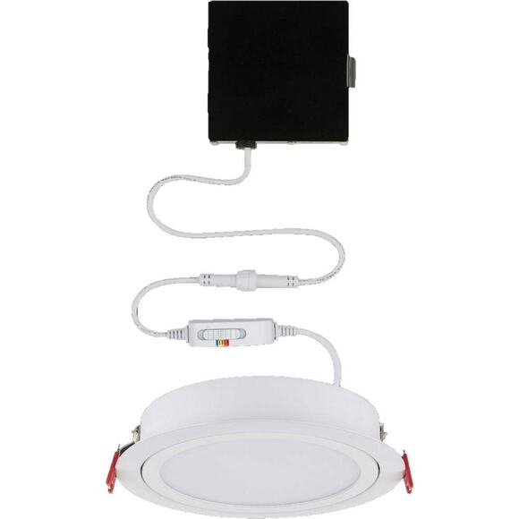 Slim Directional 6" LED Recessed Light Kit – Adjustable CCT, Canless, IC Rated - Picture 1 of 5
